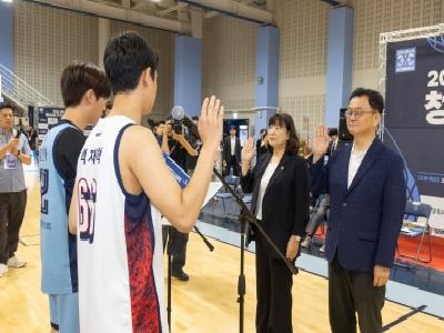 민경선 고양시장, ‘2026 고양특례시 청소년 3:3 농구대회’서 축사